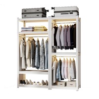 Étagère Modulaire Suspendue Simple et Moderne, Porte-vêtements sur Pied en Acier Angulaire, Armoire de Rangement Multi-niveaux