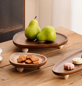 Étagères créatives en bois d'acacia plateaux irréguliers décoration de la maison stockage restaurant sushi présentoir fruits et snack supports de stockage - Product Image 3