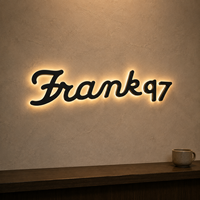 Letrero Luminoso Personalizado, Letrero 3D con Letras de Canal, Aluminio Negro Mate y Acrílico para Cafetería
