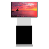 Kiosque à écran tactile rotatif interactif intelligent HD de 55 pouces Lecteur multimédia vidéo à écran partagé Totem LCD Signalisation publicitaire numérique
