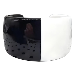 Bracelet manchette classique en acrylique noir et blanc, jonc en résine bicolore, bijou unisexe, pièce de mode tendance - Product Image 1
