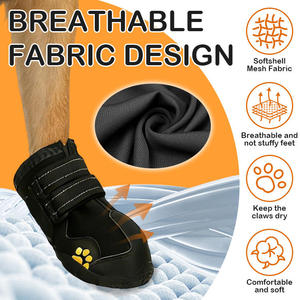 Chaussures pour animaux de compagnie pour grands chiens, bottes imperméables, respirantes, réglables, chaudes, antidérapantes, vente en gros, luxe, 4 pièces, douces, pour la neige et la pluie - Product Image 3
