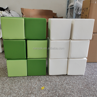 Cube de jeu souple en mousse avec revêtement en cuir PU, bloc éponge, siège souple pour enfants pour garderie, maternelle, location pour fêtes