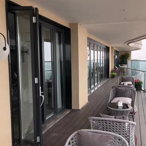 Système de portes pliantes en accordéon à double vitrage en aluminium pour patio extérieur de villa Yuantai, imperméable et pliable - Product Image 5