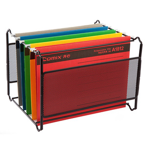 A1815 4 Layer Hanging <b>File</b> Holder Black Rectangle Office Organizer For <b>A4</b> <b>Files</b> Hook Type 20-35L Capacity - Product Image 3