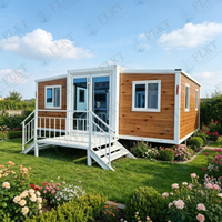 FLKT Villa de luxe moderne préfabriquée, pliable à double aile, résistante aux intempéries et au feu, extensible, en conteneur de 20 ou 40 pieds pour habitation