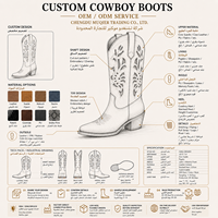 Bottes Western personnalisées en PU bicolore avec broderie, bottes décontractées mi-mollet à bout pointu, style cowgirl, à enfiler