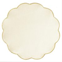 Ensemble de 6 sets de table en tissu festonné blanc |   Napperons irréguliers au toucher textile doux, sets de table coordonnés, design zen asiatique