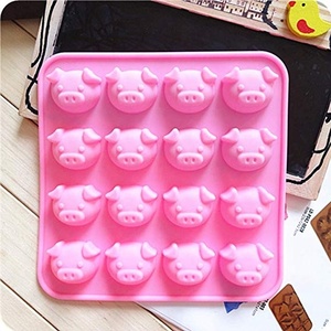 Molde de silicona con forma de cerdo para Chocolate, molde de silicona para <span class=keywords><strong>Fondant</strong></span>, 16 unidades - Product Image 6
