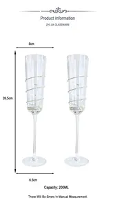 200ml Diamond Surround Dodecagon Crystal Champagne Glasses Goblets Elegant Wedding Flutes