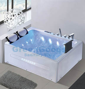 Grande taille baignoire 2 personnes Air tourbillon Double Massage cascade baignoire avec <span class=keywords><strong>TV</strong></span> en gros - Product Image 3