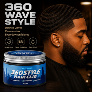 Pomada para Ondas 360 de Marca Privada, Fijación Fuerte, Crema para Ondas Naturales, Potenciador de Ondas de Larga Duración, Estilizador de Cabello para Hombres Negros, 120 ml - Product Image 1