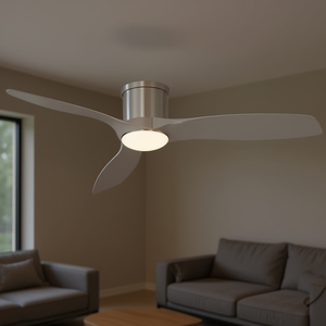 Ventilatore da soffitto LED moderno da 52 pollici con luce dimmerabile, 3 pale in ABS, motore DC per soggiorno - Product Image 2