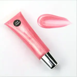 2023 cyclic utilization wholesale LOW MOQ Custom Label Vegan Clear Pink Glossy Plumping Shimmer Squeeze longlasting Lip Gloss