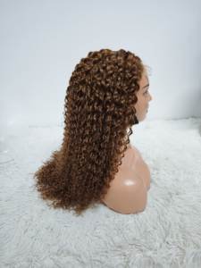$88 Promotion 4x4 <b>Lace</b> Closure Jerry Curly <b>Wigs</b> 100% <b>Human</b> <b>Hair</b> <b>Wigs</b> #30 Color Original Brown Raw Virgin Natural <b>Hair</b> <b>Wig</b> 22inch - Product Image 4