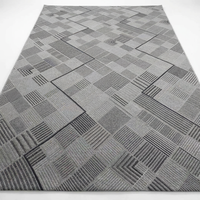 Tissu de matelas jacquard double tricoté de luxe gris rayé, très résistant, extensible, pour matelas haut de gamme