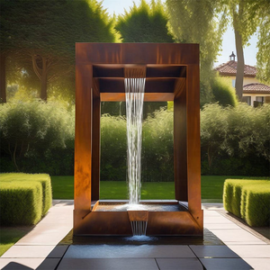 Fuente de Agua Moderna de Estilo Chino, Cascada de Corten Retro Exquisita para Jardín, Fabricante de Arte para Exteriores - Product Image 4