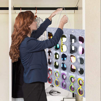 Support mural suspendu en feutre pour lunettes de soleil, 16 emplacements, écologique, durable, anti-poussière, double face