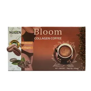 Superventas RST Bloom colágeno café negro polvo instantáneo Bloom colágeno café para el crecimiento de la piel