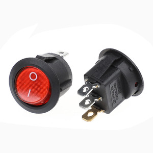 Mini interrupteur à bascule 6A 250V 3 broches marche/arrêt, interrupteurs à bascule ronds 23MM - Product Image 2