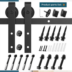 Rieles de Puerta Corredera de Acero y Madera Resistentes, Estilo Moderno, de Una Sola Vía, Impermeables, en Forma de J, Kits de Herrajes para Puertas Correderas con Tornillos - Product Image 3