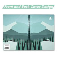 Carnet à spirales A4 Art Mountain Cover, logo personnalisé en gros, couverture mate de qualité supérieure, papeterie scolaire