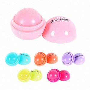 Baume à lèvres hydratant bio au goût de fruits, en forme de boule ronde, lisse, portable, cadeau promotionnel, style mignon - Product Image 1