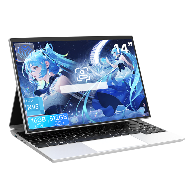 Brand New 14-Inch IPS DDR4 Touch Screen Laptop Intel N95 16GB RAM 512GB+1TB SSD Win 11 US/EU Plug High-Performance Cooling