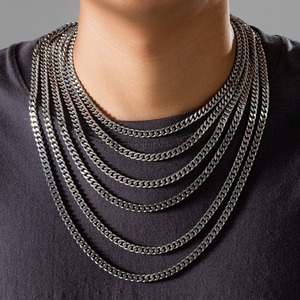 Collar de Cadena Cubana NK de Acero Inoxidable para Mujer, Diseño Simple y Personalizado, Estilo Hip-hop Urbano, Novedad en Europa y Estados Unidos - Product Image 1