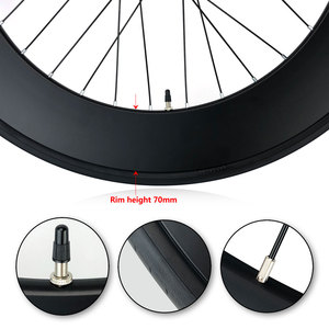 Juego de Ruedas para Bicicleta de Piñón Fijo 700C, Profundidad 70mm, Aleación de Aluminio, Freno V, Neumático Clincher - Product Image 6