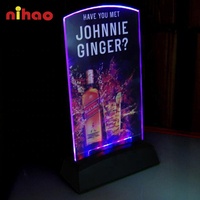 Support de menu de table en acrylique LED personnalisé NIHAO pour restaurant et hôtel en intérieur