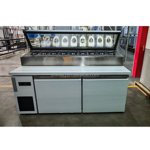 Nhà bếp tủ lạnh nhà hàng phục vụ thiết bị bánh pizza saladette bảng <span class=keywords><strong>salad</strong></span> Prep bảng bánh pizza tủ lạnh - Product Image 2