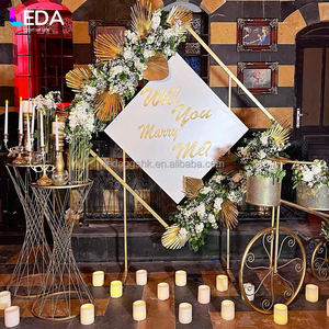 LEDA Factory hot-selling gold metallic diamond-shaped <b>backdrops</b> for weddings birthdays <b>party</b> decorations - Product Image 1