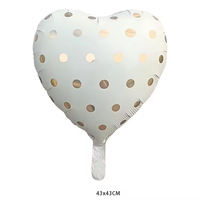Ballon en aluminium mat à pois en forme de cœur de 18 pouces pour la décoration de mariage, de la rentrée scolaire et de la Saint-Valentin, écologique, vente en gros