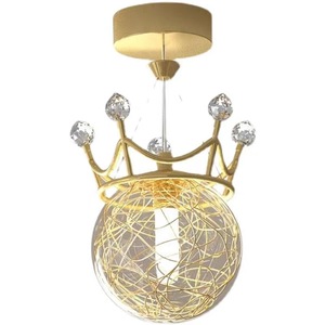Nordic Style Pendant <b>Light</b> Round Gold LED <b>Chandelier</b> For Bedroom Bedside Lighting - Product Image 4