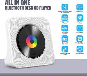Lecteur CD portable mural personnalisé en usine avec son Bluetooth, haut-parleur intégré, lecteur de musique rechargeable pour l'étude, la maison et l'extérieur - Product Image 4