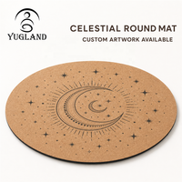 Tapis de yoga rond en liège Yugaland en gros, directement de l'usine, avec coussin en caoutchouc naturel pour Pilates Global