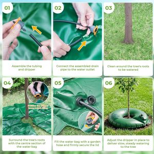 Bolsa de riego para árboles de 20 galones, liberación lenta de 1 a 5 días, sistema de riego por goteo automático para raíces profundas, paquete de 2 anillos de riego - Product Image 4