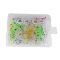 Hameçons en acier inoxydable pour leurres souples artificiels, forme crevette, 20 pièces, 4 cm, 1,3 g, leurre souple bionique, vente chaude transfrontalière