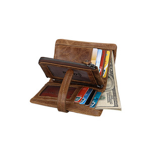 Premium Quality <b>RFID</b> <b>Blocking</b> Retro Men's Short <b>Wallet</b> with Coin Pocket Compact Leather <b>Wallet</b> for Daily Use for Sale - Product Image 5