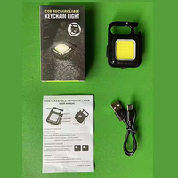 Lampu senter LED Mini portabel, Gantungan Kunci lampu kerja COB multifungsi, dapat diisi daya USB, Magnet kuat, lentera berkemah luar ruangan