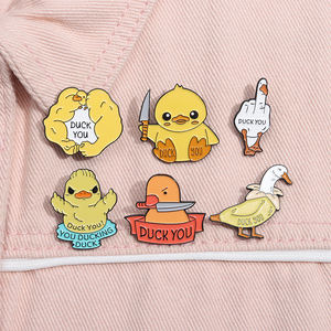 Lindo Animal solapa esmalte pines dibujos animados pato ganso pollo broches ropa solapa insignia mochila Pin joyería accesorios para regalo - Product Image 5