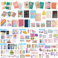 Juego de papelería, cuaderno de PU con notas adhesivas, bolígrafos, caja de regalo, suministros de escritura para oficina y escuela, Kit de planificador