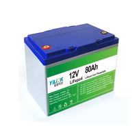 Factory Yilink baterai litium LiFePO4 12V 80ah, baterai untuk mengganti baterai asam timbal