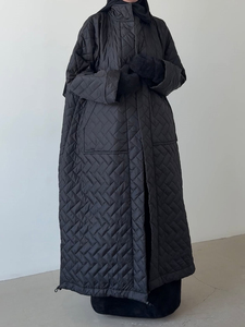 Cappotto Invernale Lungo Trapuntato Abaya da Donna, Elegante Giacca Imbottita con Cappuccio, Parka Modesto Imbottito, Abbigliamento Islamico Arabo Dubai 2026 - Product Image 5