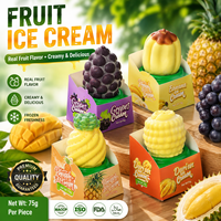 Vente directe d'usine, prix bas, vente en gros, crème glacée 3D populaire avec différentes saveurs de fruits : banane, ananas, raisin, durian