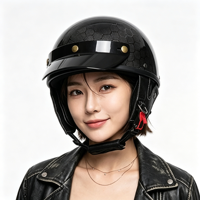 Casque de moto ouvert BAX BX-101, coque en fibre de carbone, construction en fibre de verre, doublure intérieure en EPS, certifié DOT, 3 couches