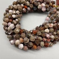 Diamant à facettes naturelles coupe bois de chauffage-jaspe fossile perles en vrac pour la fabrication de bijoux bracelet à bricoler soi-même collier boucles d'oreilles 15.5 pouces