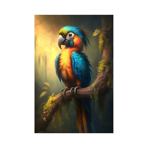 Tableaux d'animaux personnalisés, peintures à l'<span class=keywords><strong>huile</strong></span> de <span class=keywords><strong>perroquet</strong></span>, peintures décoratives de porche de chambre à coucher - Product Image 1