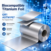 Feuille de titane de qualité médicale GR1 GR2 ASTM F67 B265 0,01-1 mm, biocompatible pour implants, instruments chirurgicaux, OEM personnalisé